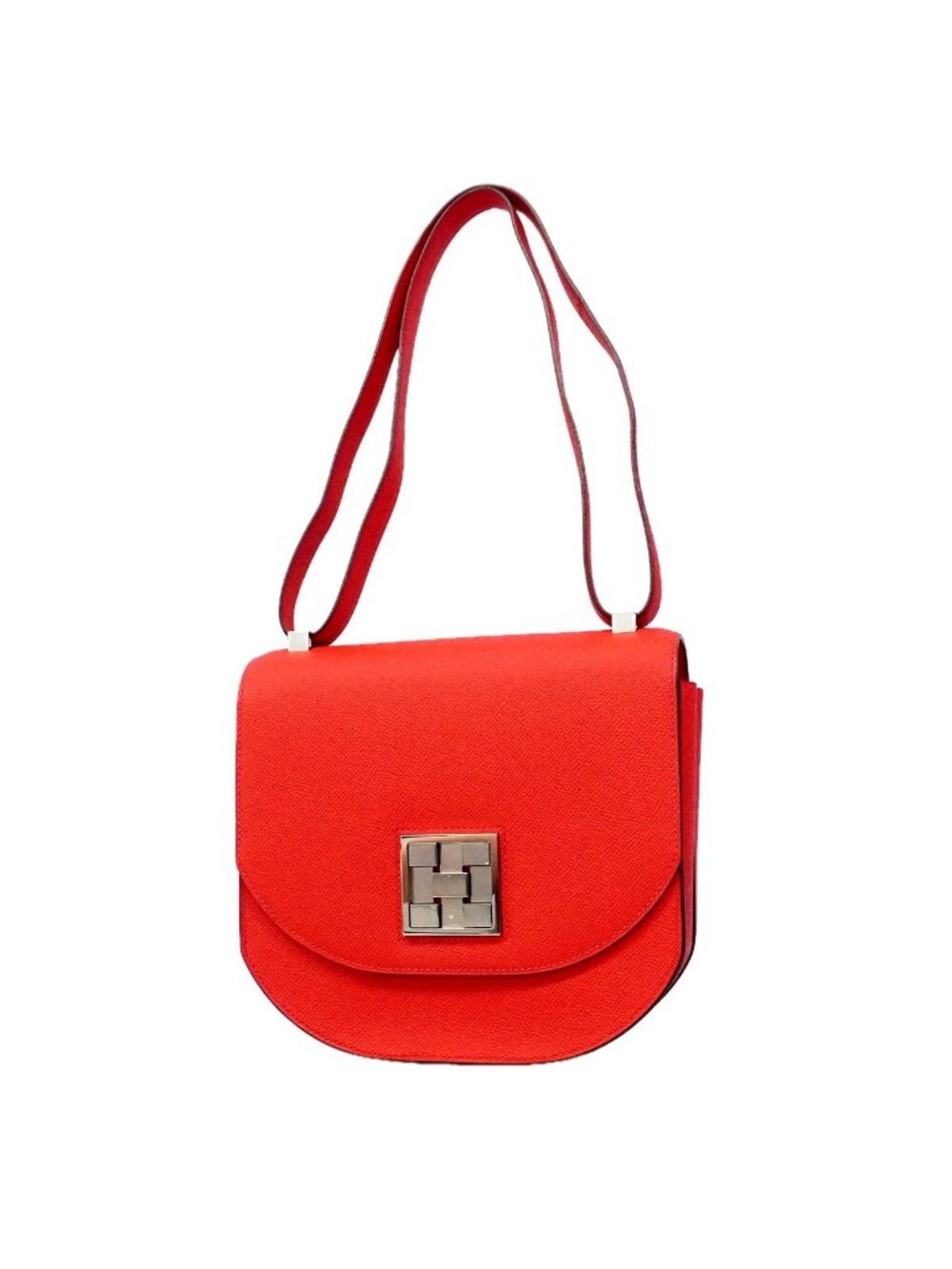Hermes Shoulder Bag Mosaic Veau Epsom Rose Silver